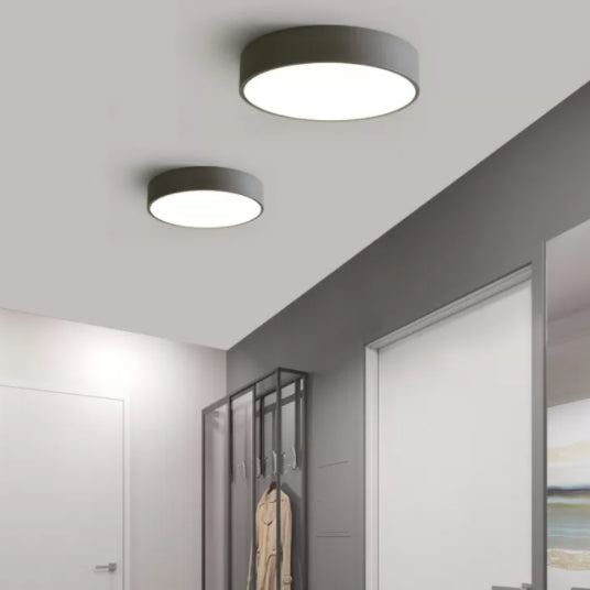 Nordic Style Circular Semi Flush Mount Ceiling Light Metal Semi Flush Ceiling Light for Bedroom