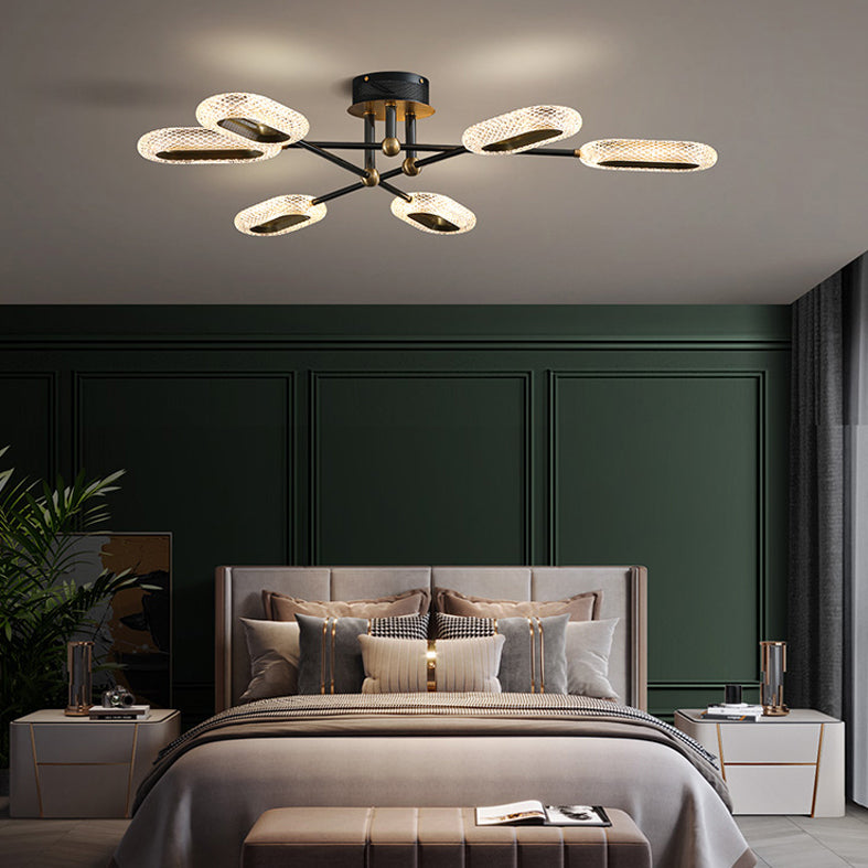 New Modern Bronze Flush Mount Light Brass Sputnik Semi Flush Ceiling Lights
