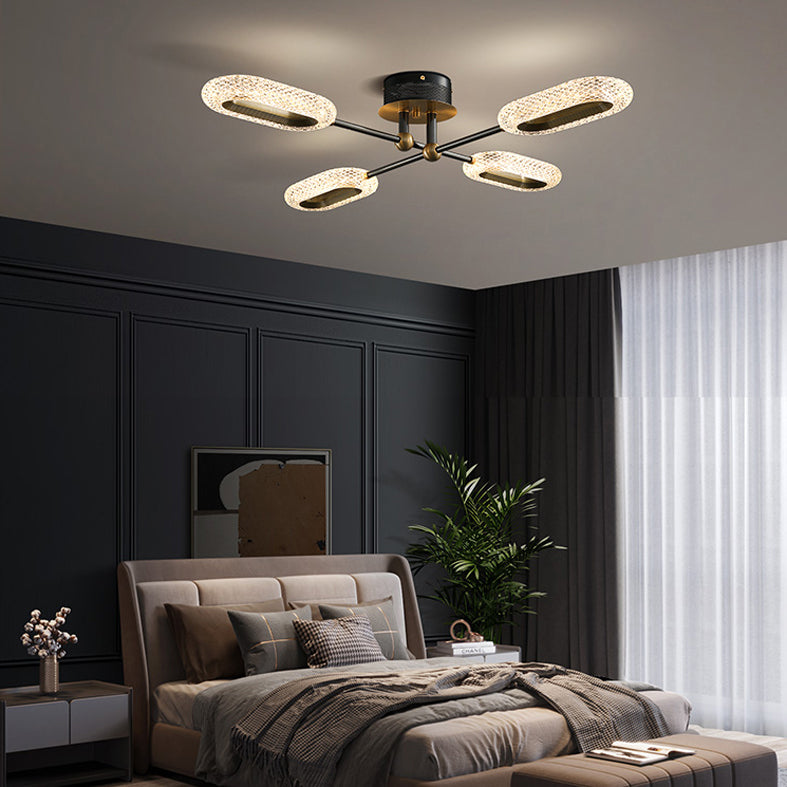 New Modern Bronze Flush Mount Light Brass Sputnik Semi Flush Ceiling Lights