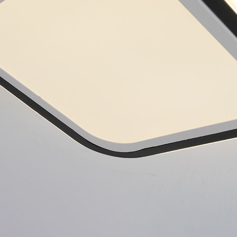 LED-gangplafondinbouwlamp Minimalistisch zwart inbouwlichtarmatuur met ronde/vierkante metalen kap in wit/3 kleurenlicht
