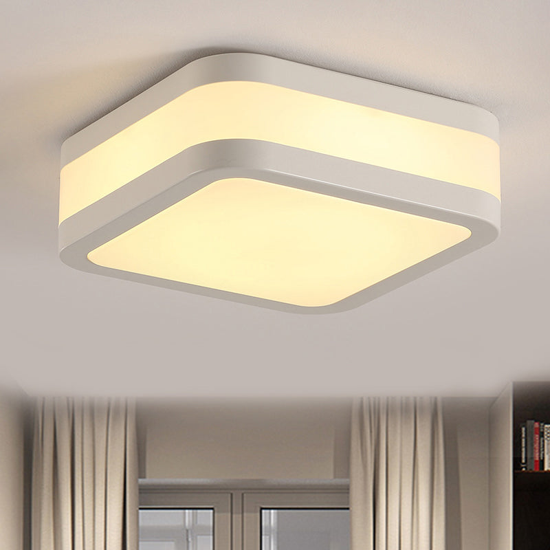 Black/White Cuboid Flush Ceiling Light Simple Style Acrylic LED Ceiling Lamp in Warm/White Light