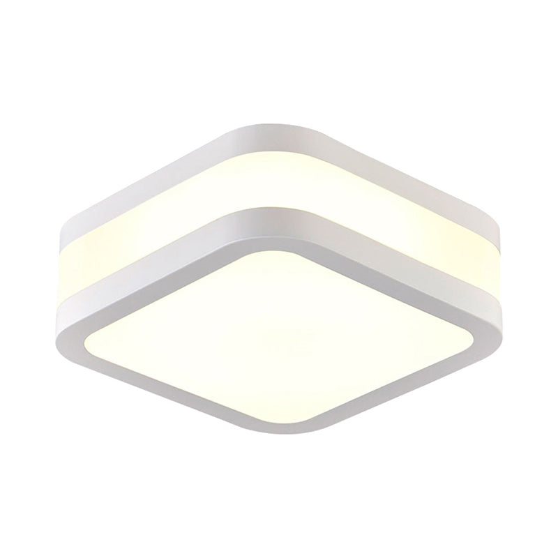 Black/White Cuboid Flush Ceiling Light Simple Style Acrylic LED Ceiling Lamp in Warm/White Light