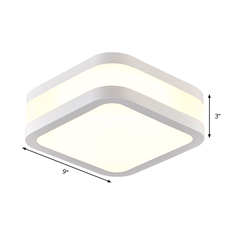 Black/White Cuboid Flush Ceiling Light Simple Style Acrylic LED Ceiling Lamp in Warm/White Light