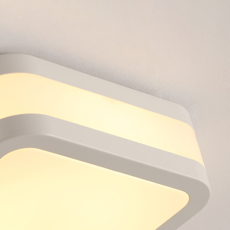 Black/White Cuboid Flush Ceiling Light Simple Style Acrylic LED Ceiling Lamp in Warm/White Light