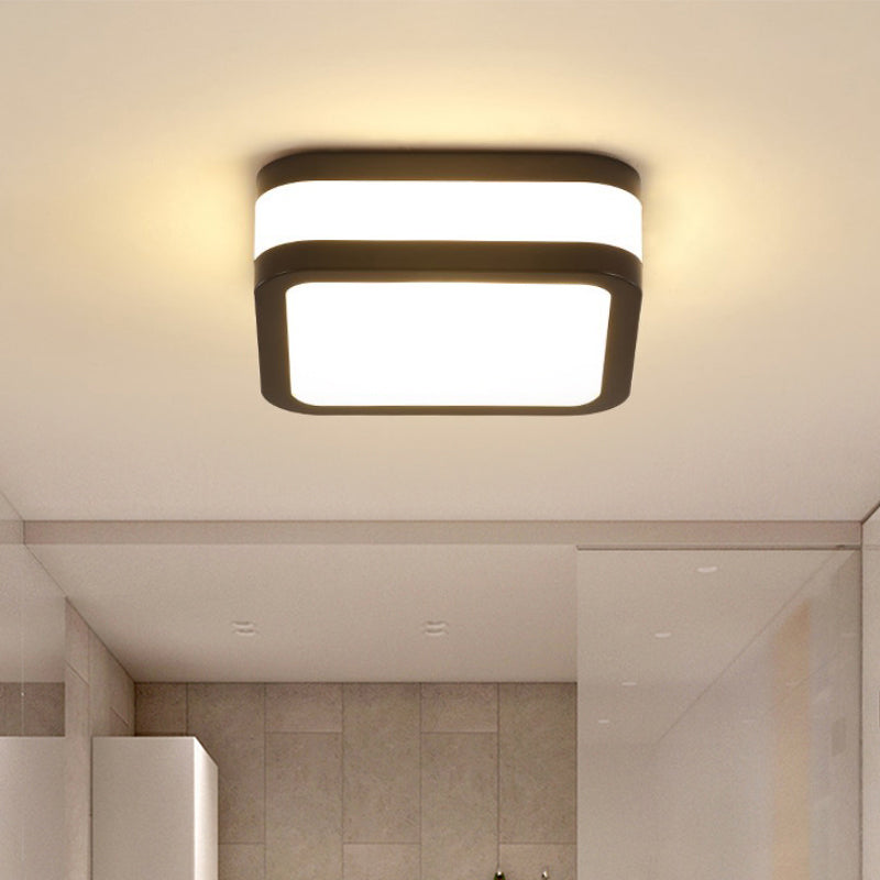 Black/White Cuboid Flush Ceiling Light Simple Style Acrylic LED Ceiling Lamp in Warm/White Light