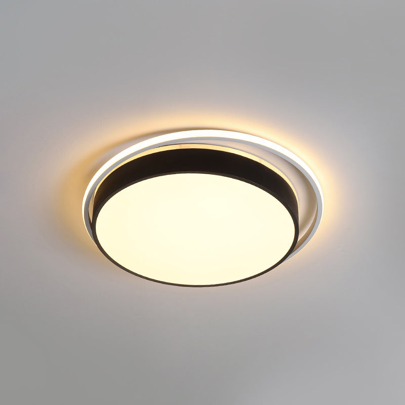 Black / Gold Round Flush Mount Light 10 "/18" /21.5 " W Simple Acrylique LED Ceiling Lighting in Warm / White Light / Remote Control Stepless Dimming