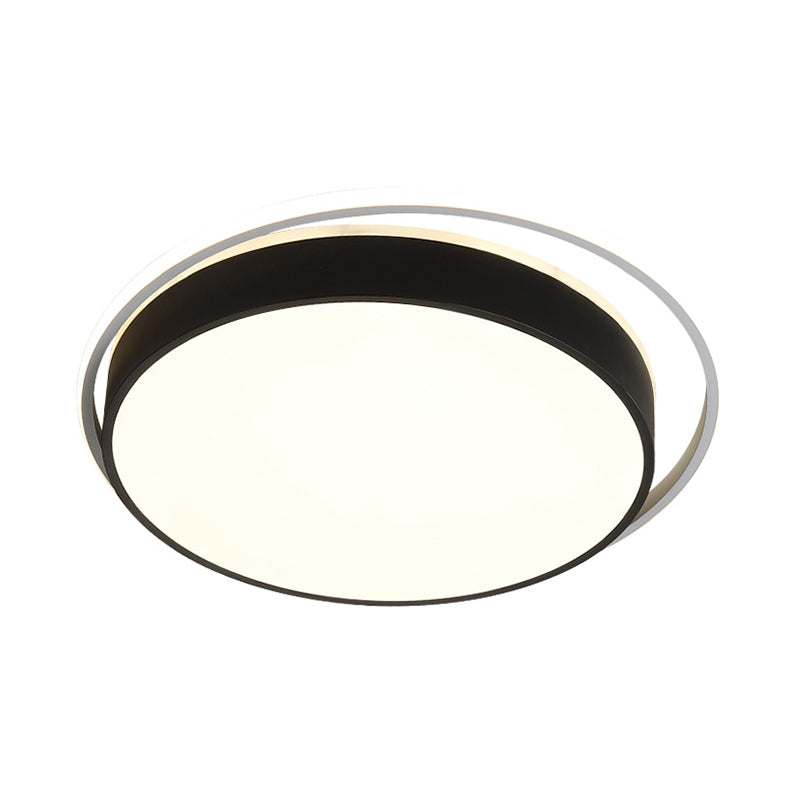 Black / Gold Round Flush Mount Light 10 "/18" /21.5 " W Simple Acrylique LED Ceiling Lighting in Warm / White Light / Remote Control Stepless Dimming