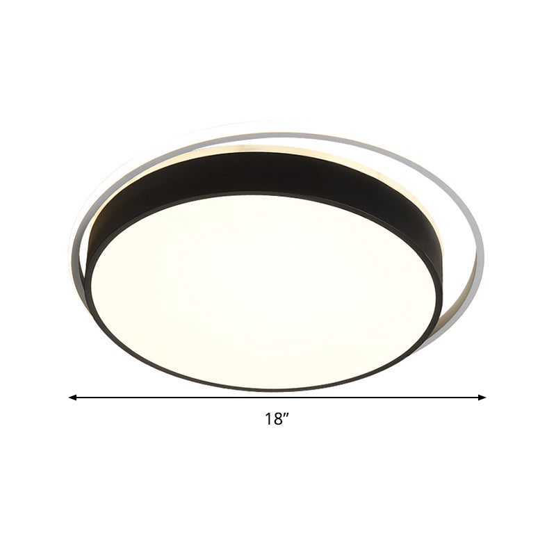 Black / Gold Round Flush Mount Light 10 "/18" /21.5 " W Simple Acrylique LED Ceiling Lighting in Warm / White Light / Remote Control Stepless Dimming