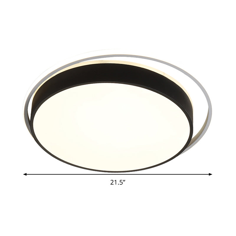 Black / Gold Round Flush Mount Light 10 "/18" /21.5 " W Simple Acrylique LED Ceiling Lighting in Warm / White Light / Remote Control Stepless Dimming