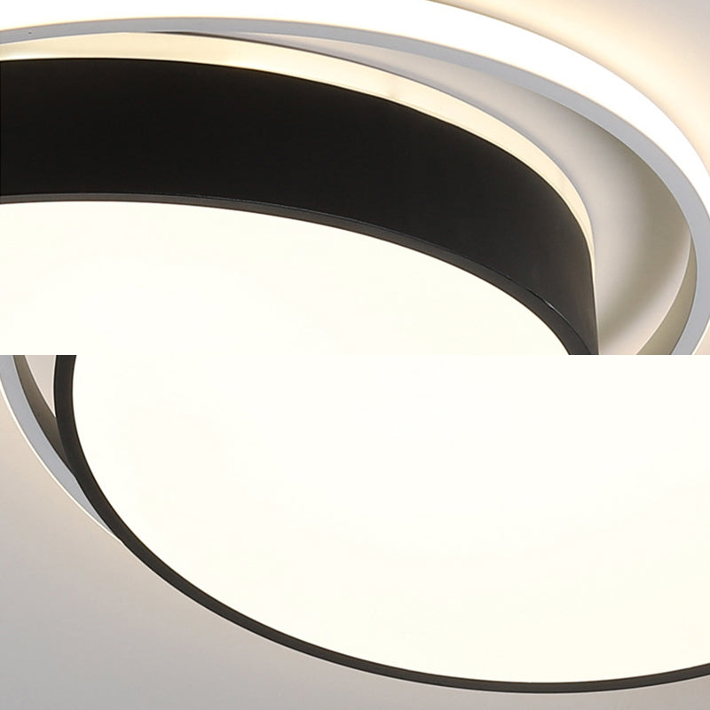 Black / Gold Round Flush Mount Light 10 "/18" /21.5 " W Simple Acrylique LED Ceiling Lighting in Warm / White Light / Remote Control Stepless Dimming