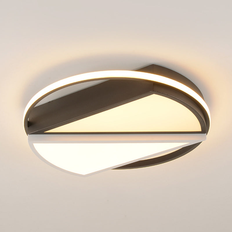 Geometrische inbouwarmatuur moderne metalen zwart-witte LED-plafondlamp voor slaapkamer
