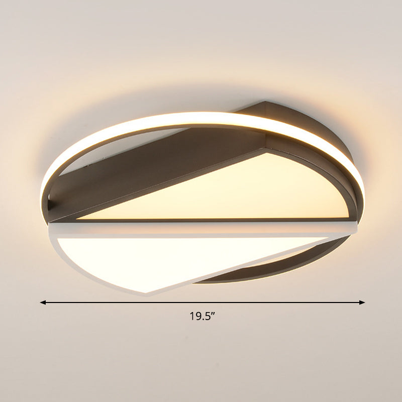 Geometrische inbouwarmatuur moderne metalen zwart-witte LED-plafondlamp voor slaapkamer