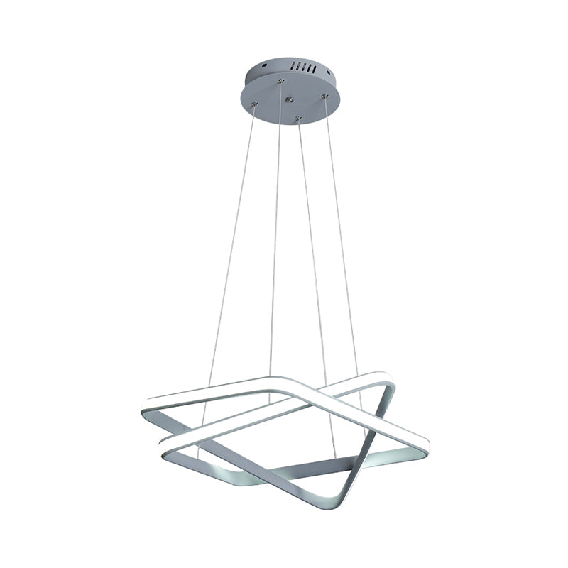 Seamless Acrylic Hanging Light Modern White LED Chandelier Lighting in Warm/White Light