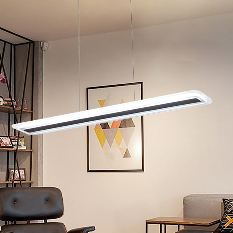 Panneau noir lustre luminaire de style simple LED acrylique lampe suspendue à la lumière chaude / blanche, 16 "/23.5" /31,5 "de large