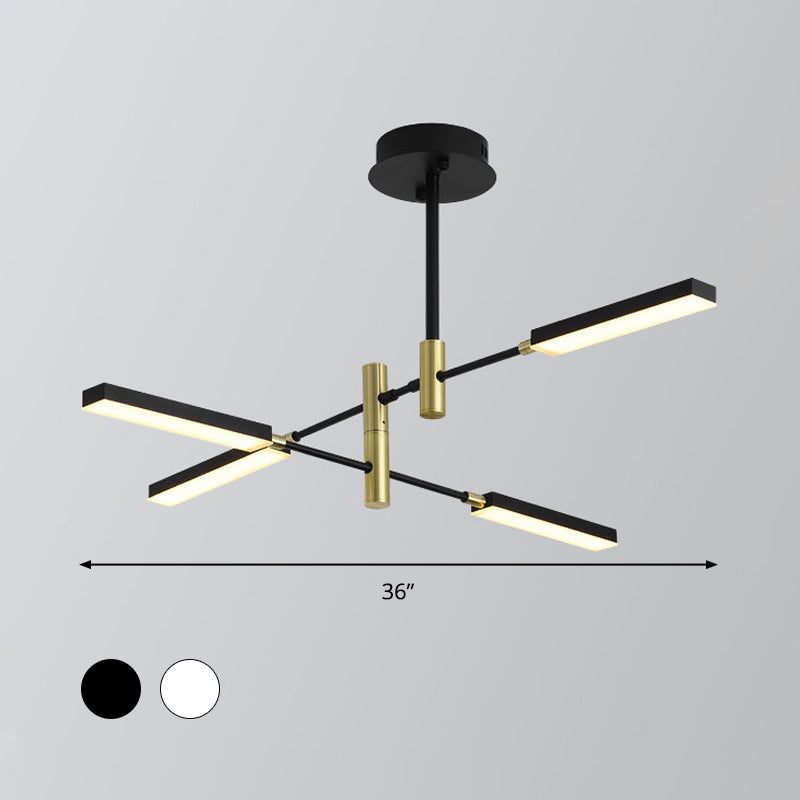 Black and Gold/White and Gold Sottofilico Sputnik Light Contemporary 4/6 Light Acrilic Candelier in terza marcia