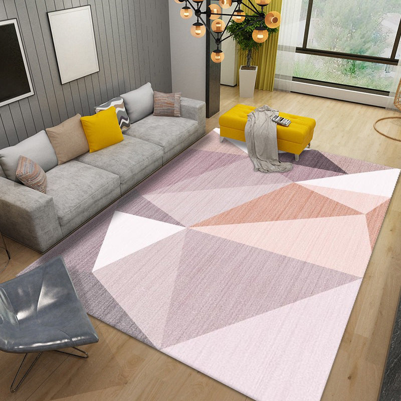 Stylish Asymmetric Graphic Rug Creative Contemporary Indoor Carpet Polyester Stain Resistant Rug for Home Decor