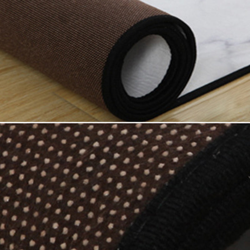 Multicolored Fresh Indoor Rug Trendy Leaves and Feather Pattern Rug Polyester Non-Slip Backing Rug for Bedroom