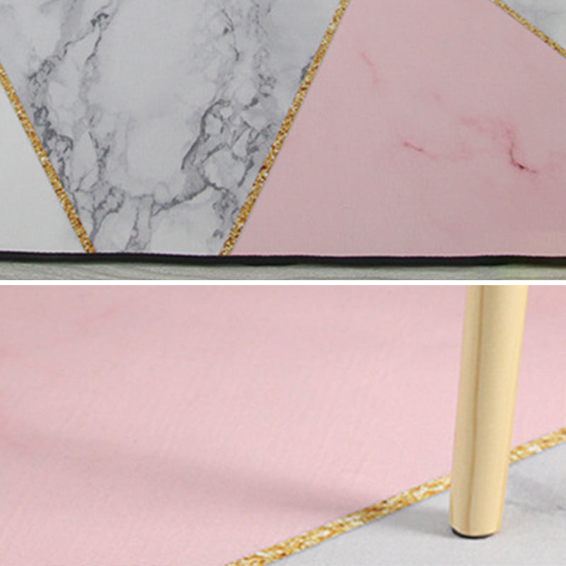 Multicolored Fresh Indoor Rug Trendy Leaves and Feather Pattern Rug Polyester Non-Slip Backing Rug for Bedroom