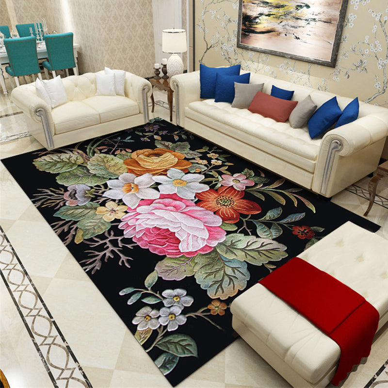 Aesthetic Contemporary Indoor Rug Multi-Color Animal and Plant Rug Polyester Stain Resistant Carpet for Living Room