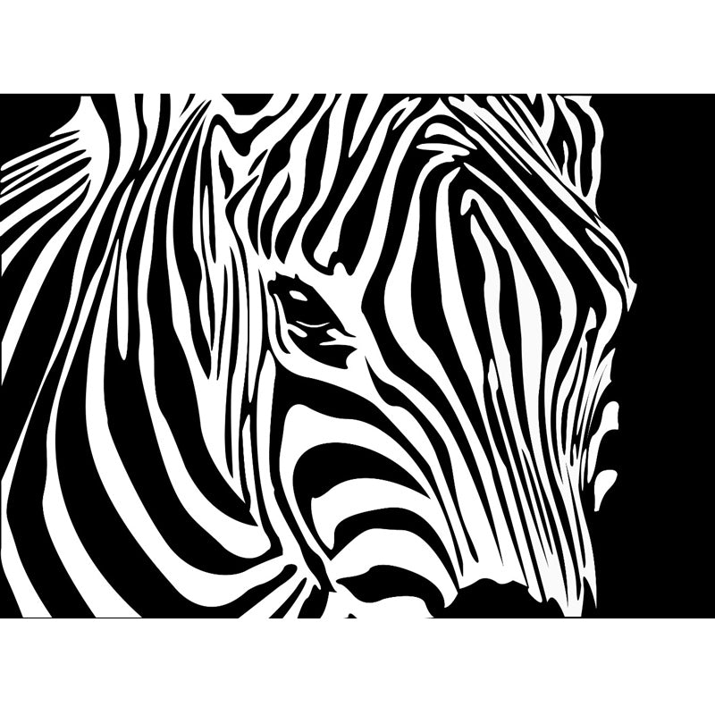 Zwart modern binnen tapijt polyester zebra print tapijt vlekbestendig vloerkleed voor woningdecoratie
