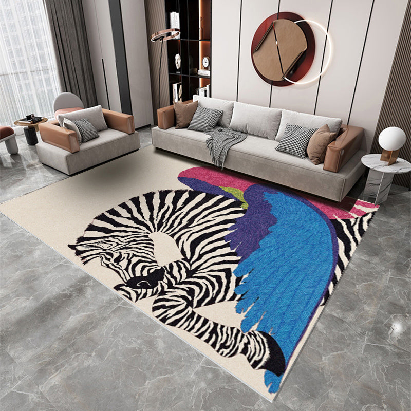 Luxurious Contemporary Indoor Rug Trendy Animals Pattern Area Carpet Nylon Washable Rug for Living Room