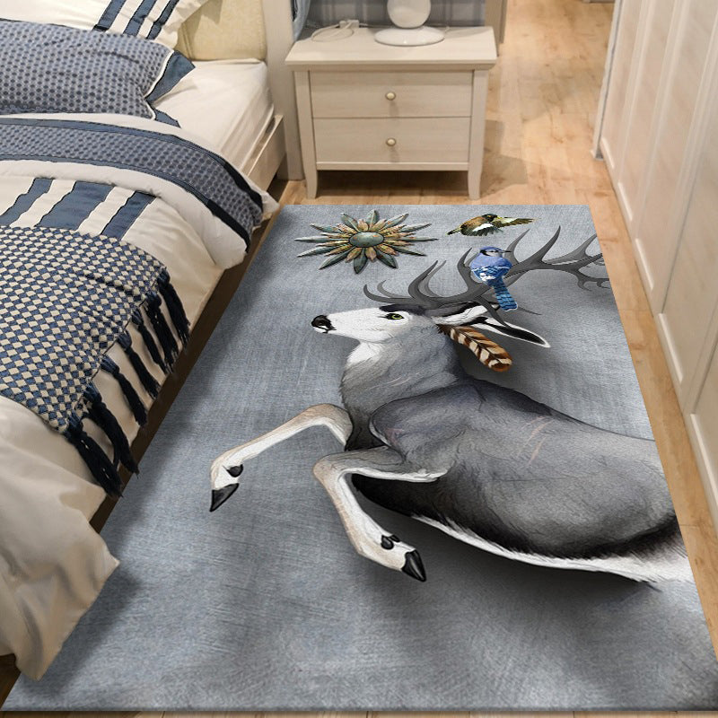 Meerkleurig sikahertenpatroontapijt eigentijds creatief binnentapijt polyester vlekbestendig tapijt voor woondecoratie