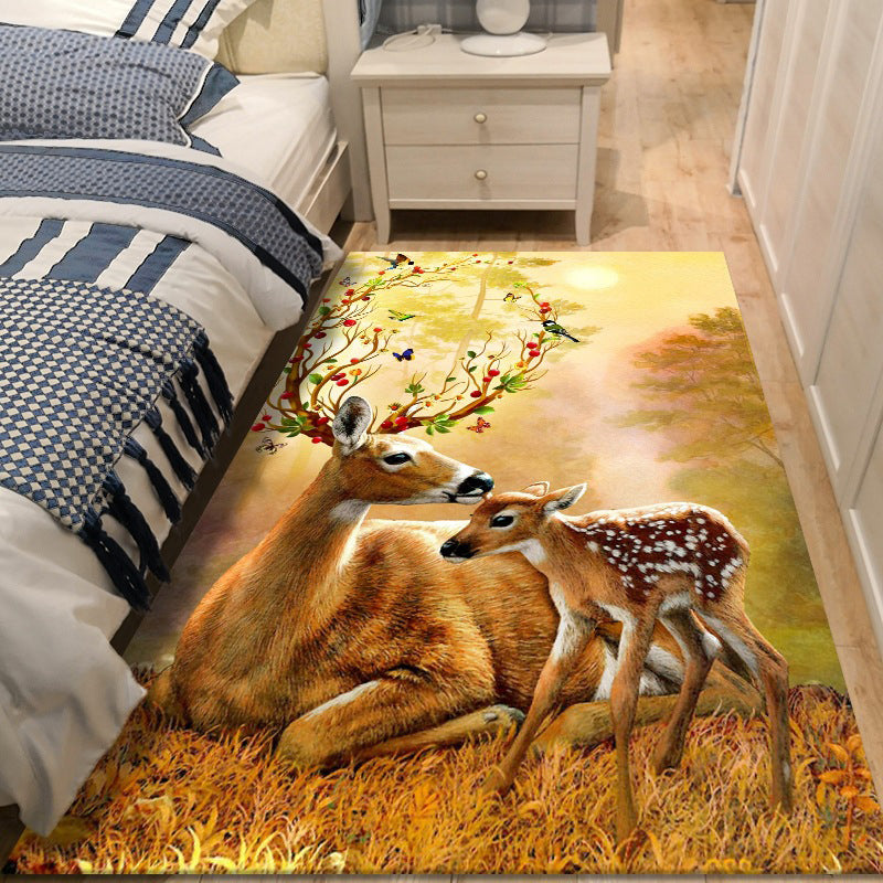 Meerkleurig sikahertenpatroontapijt eigentijds creatief binnentapijt polyester vlekbestendig tapijt voor woondecoratie