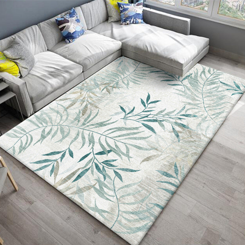 Modern Trendy Indoor Rug Comfort Plant Printed Area Carpet Rectangle Anti-Slip Backing Rug for Home Decoration