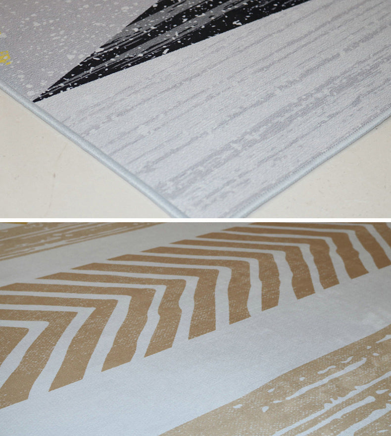 Orange Tone Modern Indoor Rug Polyester Tiger Print Carpet Easy Care Rug for Home Decoration