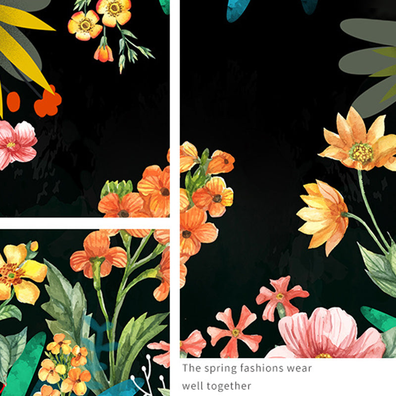 Runder Blumendruck Innenteppich zeitgenössischer High-End-Teppich Polyester Anti-Rutsch-Rücken Teppich für Wohnzimmer