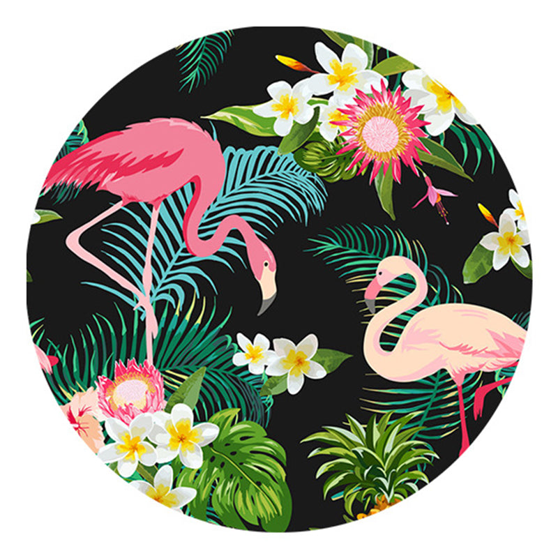 Teppich mit farbenfrohem Flamingo-Muster, frischer, zeitgenössischer Polyester-Teppich, rutschfester Teppich für die Inneneinrichtung