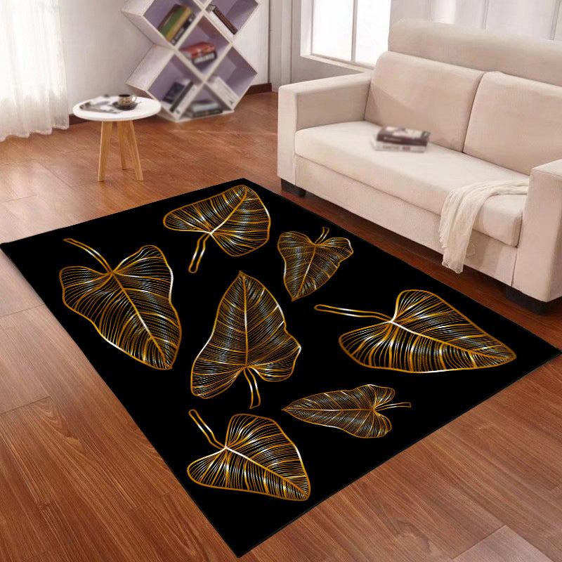 Simplicity Plant Pattern Area Rug Modern Stylish Adult Carpet Polyester Anti-Slip Backing Rug for Living Room