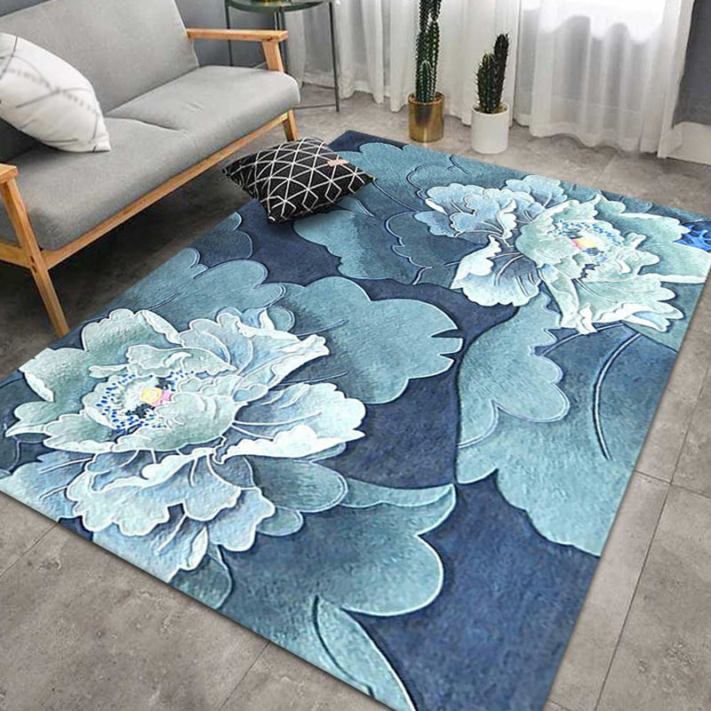 Mehrfarbiger Teppich mit Blumenmuster, trendiger, luxuriöser Teppich für den Innenbereich, waschbarer Polyester-Teppich für die Inneneinrichtung