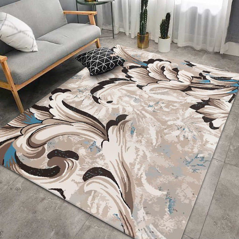 Mehrfarbiger Teppich mit Blumenmuster, trendiger, luxuriöser Teppich für den Innenbereich, waschbarer Polyester-Teppich für die Inneneinrichtung
