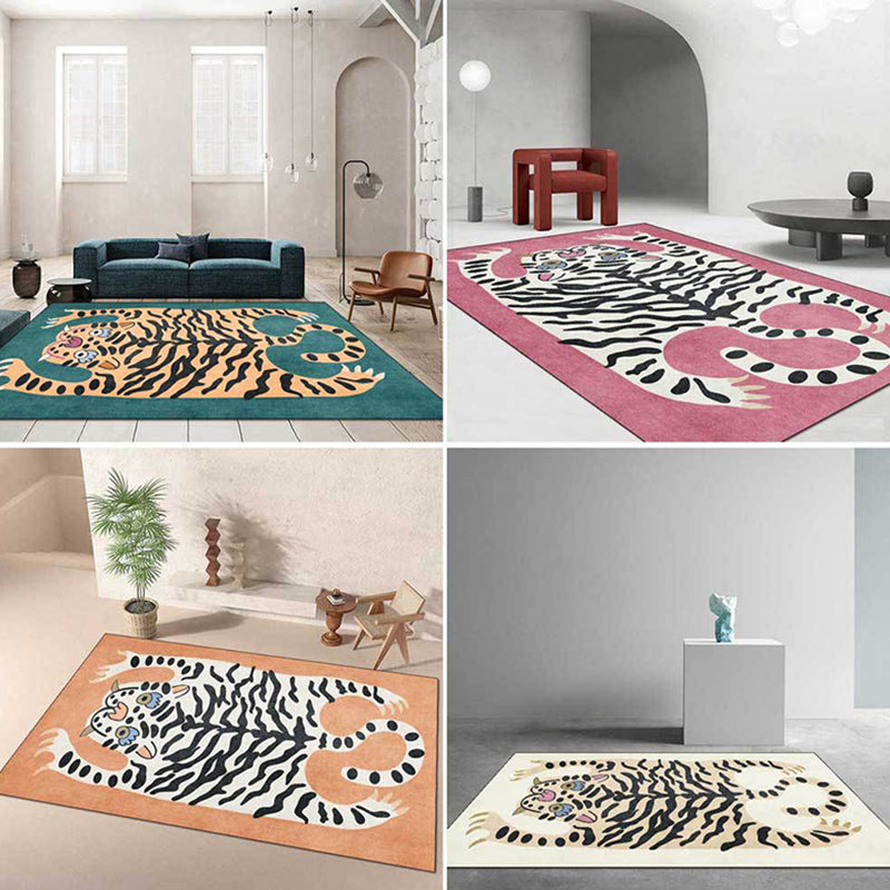 Individuality Animal Print Rug Decorative Modern Indoor Carpet Polyester Friendly Washable Carpet for Living Room
