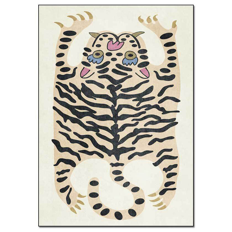 Individuality Animal Print Rug Decorative Modern Indoor Carpet Polyester Friendly Washable Carpet for Living Room
