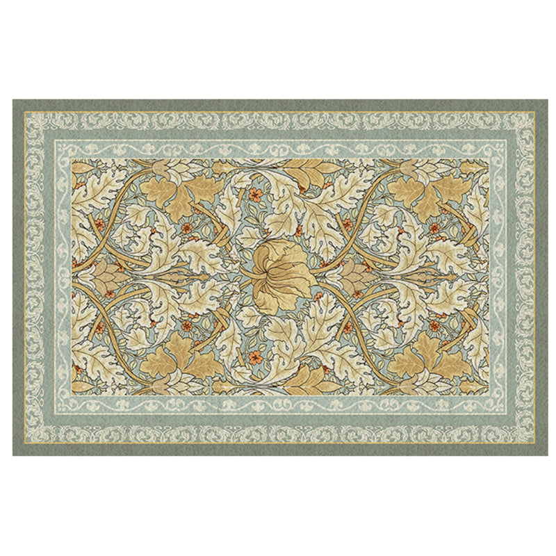 Traditionele bloemen gedrukt tapijt vierkleurig polyester gebied tapijt niet-slip achterste vloerkleed voor het leven