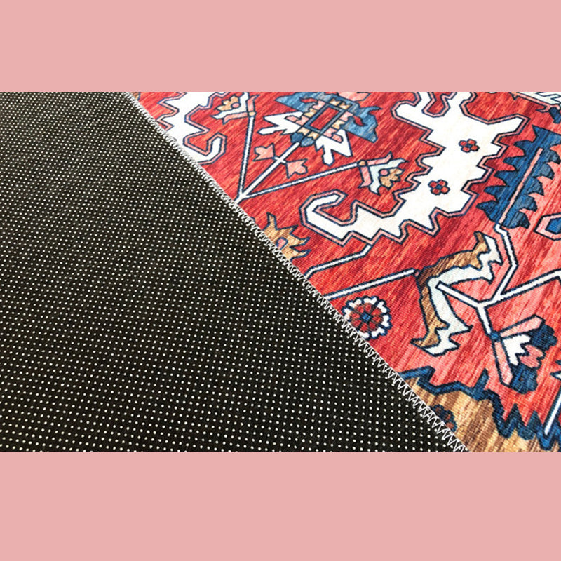 Décoration de maison de couleur claire Nostalgie du tapis de zone imprimée florale Polyester avec tapis de support sans glissement