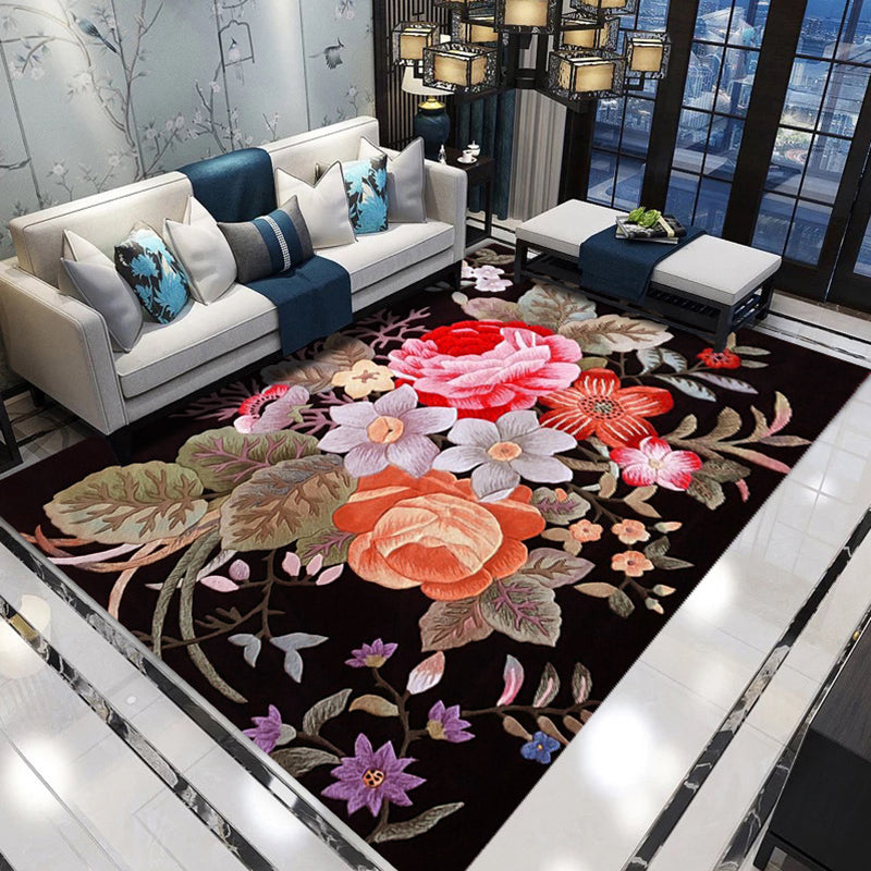 Luxe bloemenpatroon vloerkleed multi-kleuren moderne indoor tapijt polyester anti-slip achterste tapijt voor woningdecoratie