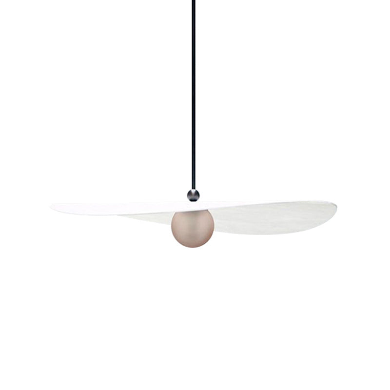 White Slim Hanging Ceiling Light Minimalist 1 Light Acrylic Suspension Lamp for Bedroom