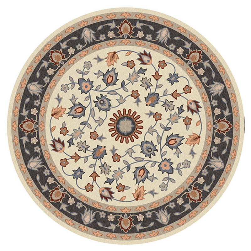 Round Multicolor Traditional Indoor Tapijten Polyester Bloemen Tapijt Non-slip achterste binnen Tapijt voor woonkamer