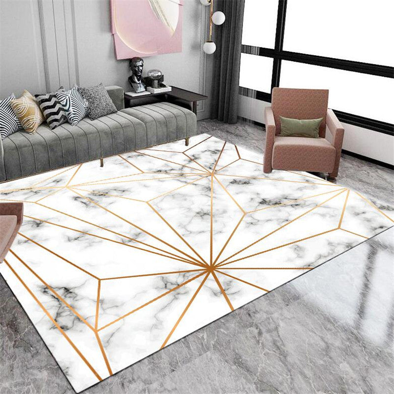 Simple Marble Surface Area Rug Contemporary Stylish Indoor Carpet Polyester Friendly Washable Rug for Home Decor