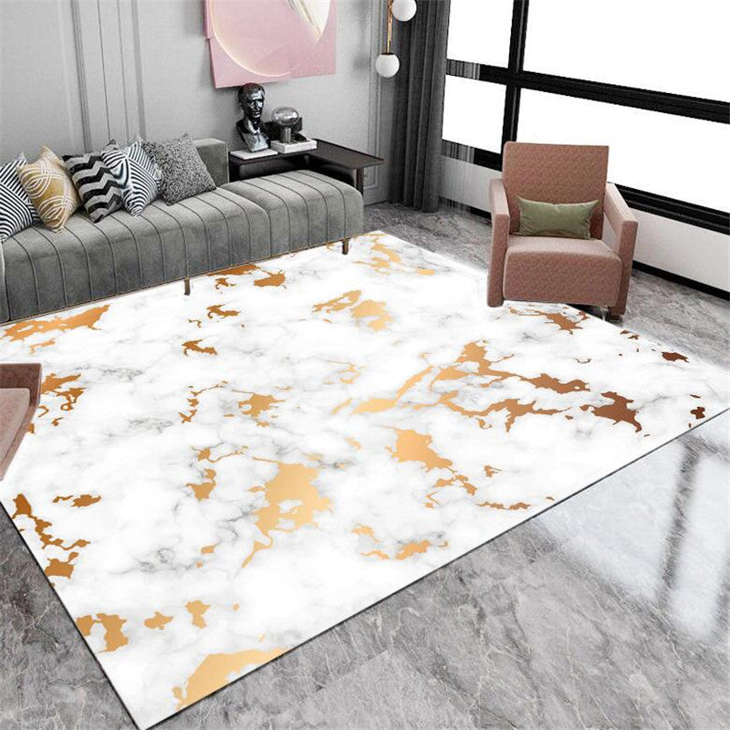 Simple Marble Surface Area Rug Contemporary Stylish Indoor Carpet Polyester Friendly Washable Rug for Home Decor