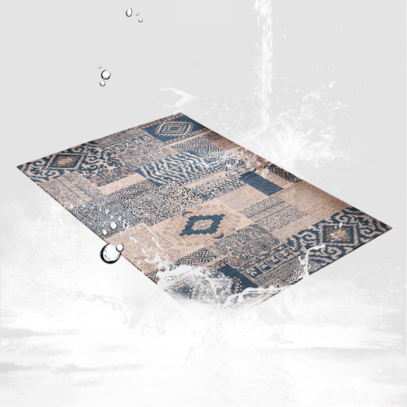 Spezialer Florentiner-Fliesenteppich mehrfarbiger Polyester Teppich Anti-Rutsch-Rückschlagteppich für Wohnzimmer