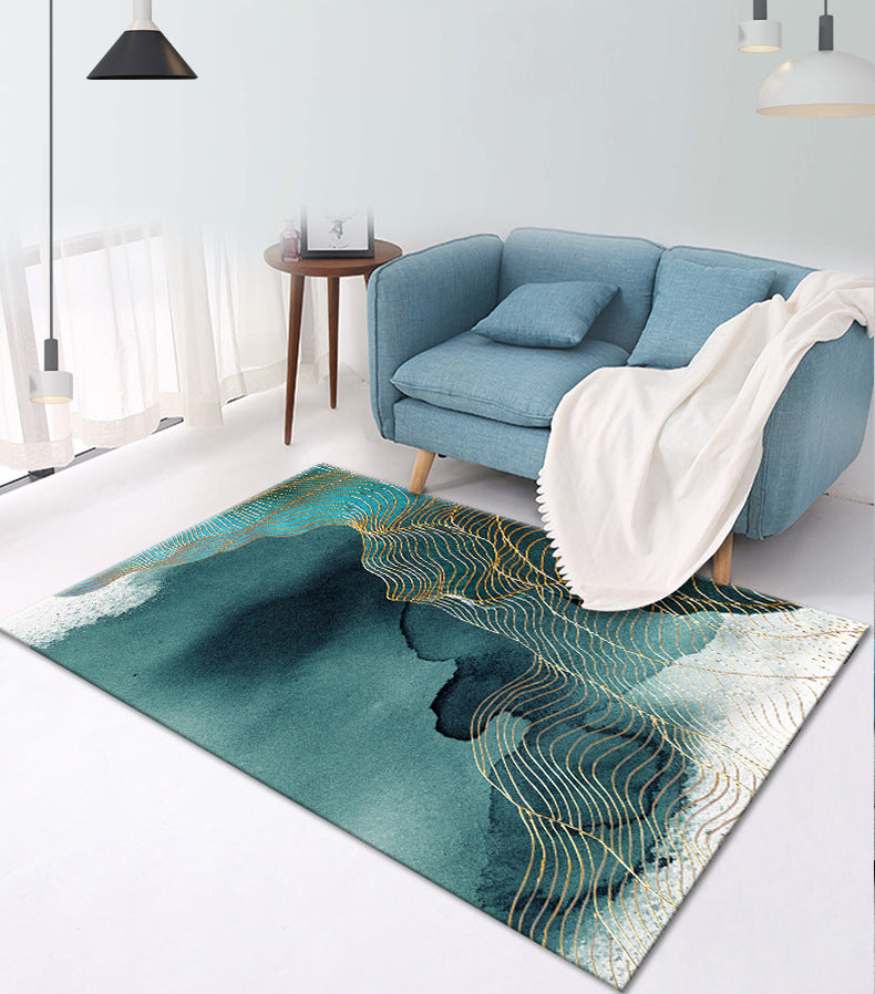 Abstract Painting Rug Polyester Indoor Rug Washable Carpet for Living Room, Office