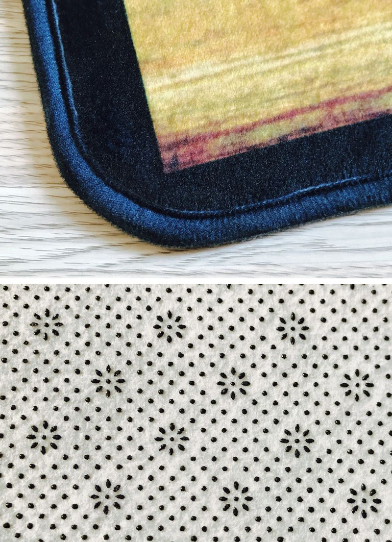 Tapis de carte brun polyester en détresse antidérapante tapis intérieur pour le salon