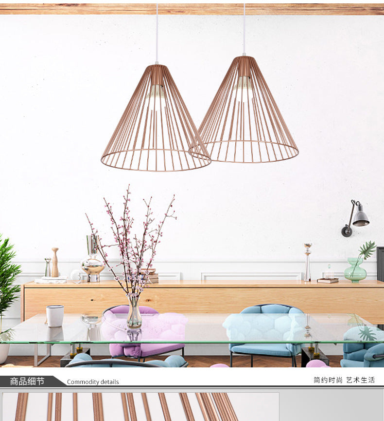 Restaurant effilé Pendule Light Metal 1 Light Contemporary Drop Pendentif in Rose Gold