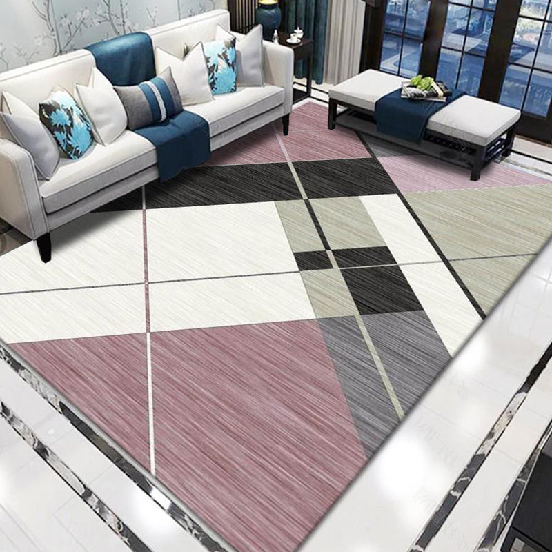 Modern Area Rug Polyester Graphic Rug Stain Resistant Area Carpet for Living Room