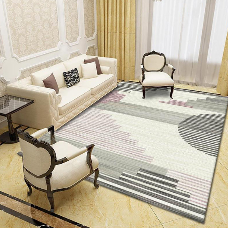 Modern Area Rug Polyester Graphic Rug Stain Resistant Area Carpet for Living Room