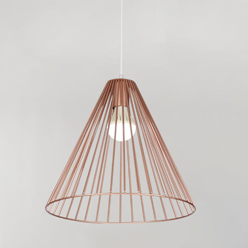 Tapered Restaurant Pendulum Light Metal 1 Light Contemporary Drop Pendant in Rose Gold